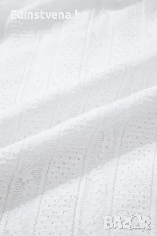 Дамски свободен топ в бяло с бродерия и къдрички, снимка 14 - Други - 50031231