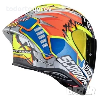Мото Каска SCORPION EXO-R1 EVO II AIR Aron Canet Moto 2 ,М 57-58 см., снимка 3 - Аксесоари и консумативи - 52496661