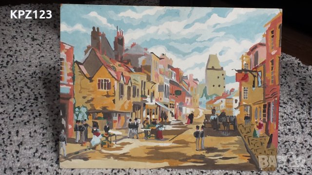 СТАРА КАРТИНА ГРАДСКИ ПЕЙЗАЖ / МАСЛЕНИ БОИ, снимка 2 - Картини - 29079638