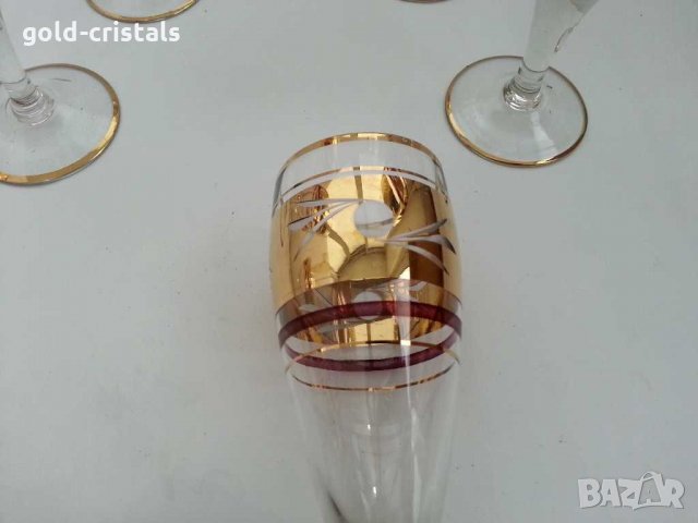 ретро чаши с позлата гравирани, снимка 4 - Антикварни и старинни предмети - 31627809