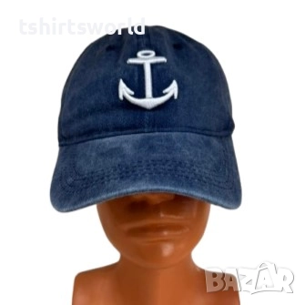 Нова шапка с козирка с Котва, тип дънкова, снимка 3 - Шапки - 51678417