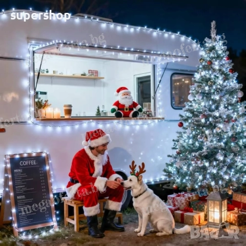 Коледни лампички 50м. с 250 Led диода в студена бяла светлина, снимка 8 - Други - 52566446