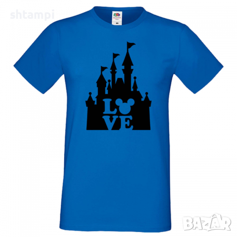 Мъжка тениска Mickey Love Disney Castle Подарък,Изненада,Рожден ден, снимка 3 - Тениски - 36576092