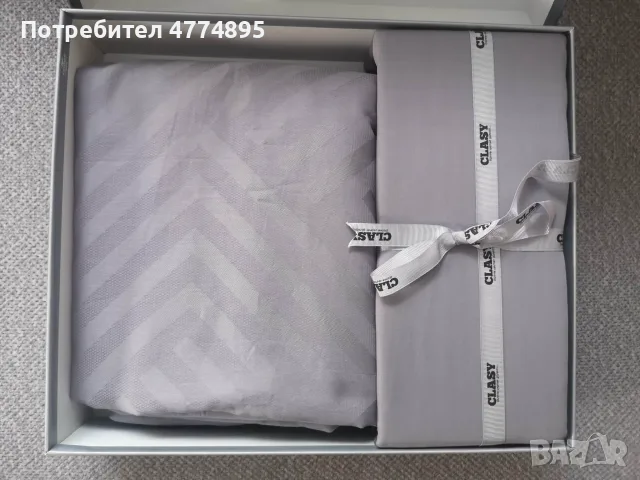 Нов луксозен спален комплект Tula V2 Grey – памучен сатен, 200x220, снимка 3 - Спално бельо - 55872952