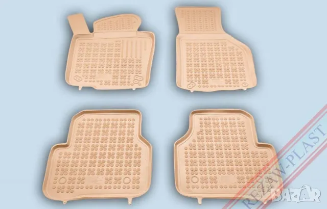Гумени стелки Rezaw-Plast за Volkswagen Passat B6 , B7 , Tiguan , Jetta (2005+) - тип леген - Бежови