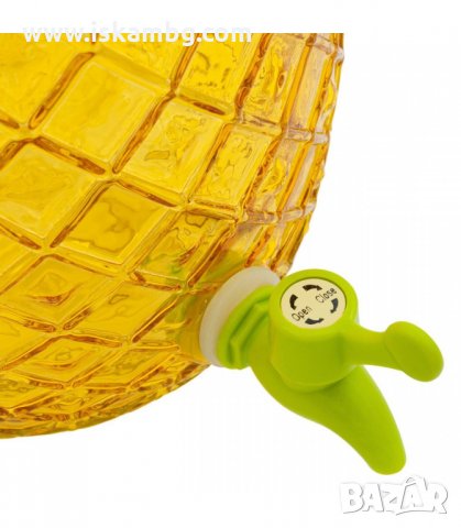 СТЪКЛЕН БУРКАН ЗА НАПИТКИ И КОКТЕЙЛИ С ФОРМА НА АНАНАС - код 2661, снимка 2 - Аксесоари за кухня - 33927472