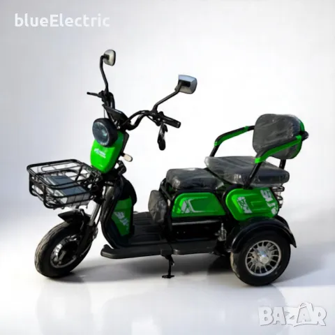 Електрическа триместна триколка blueElectric C1 1800W | 48V | 24Ah | GREEN, снимка 3 - Мотоциклети и мототехника - 50018035