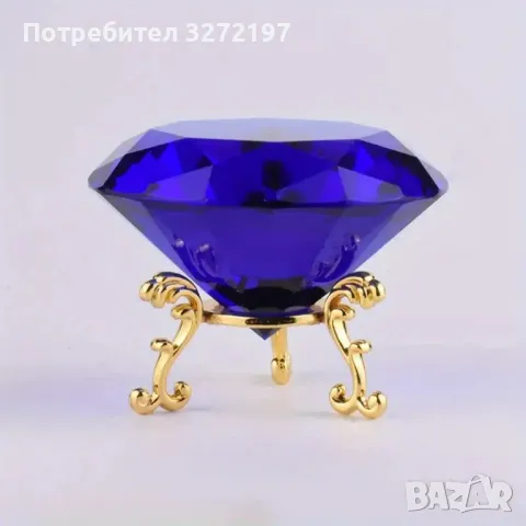 Бохемска Кристална Украса С Форма На Диамант, Със Стойка,различни цветове, снимка 4 - Декорация за дома - 48252366