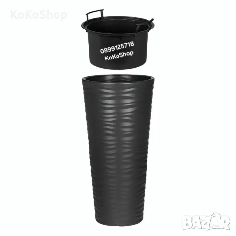 Висока кашпа-Ø 30x57 см./кашпа/висока пластмасова кашпа, снимка 2 - Саксии и кашпи - 49873429