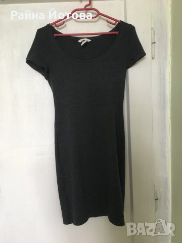 Сива рокля по тялото с къс ръкав H&M