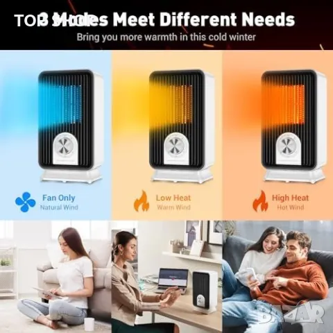 Нов Бърз и Тих Електрически Нагревател - 3 Режима 750W/1500W печка Духалка, снимка 8 - Други стоки за дома - 49956912