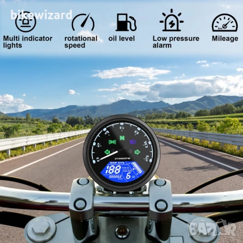 Цифров скоростомер за мотоциклет 12000 об НОВ, снимка 5 - Аксесоари и консумативи - 53049388