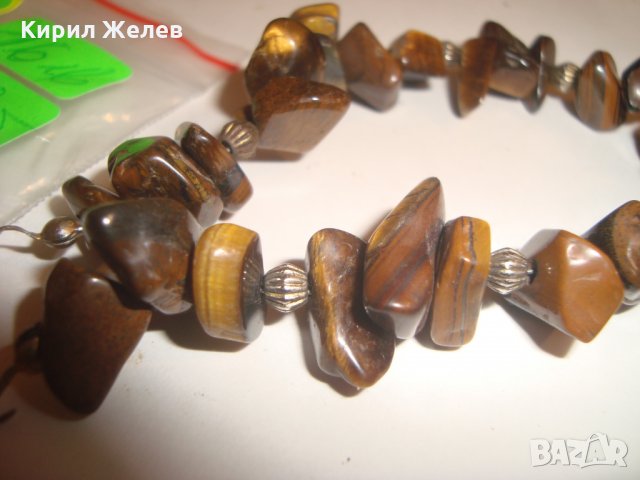 СКЪПОЦЕННА ГРИВНА от ТИГРОВО ОКО със СЪРЧИЦЕ АРТ СТИЛ РЪЧНА ИЗРАБОТКА 15045, снимка 5 - Гривни - 30410849