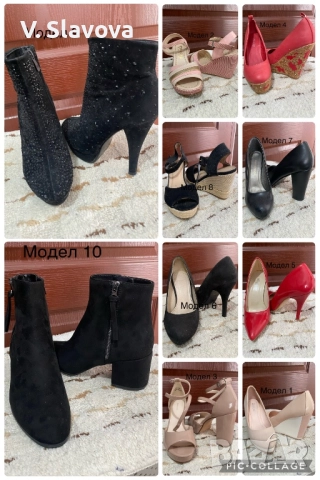 Различни модели обувки на висок ток или платформа