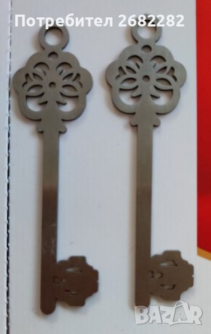 Стоманен ключ висулка за синджир или обеци, снимка 4 - Колиета, медальони, синджири - 39630111