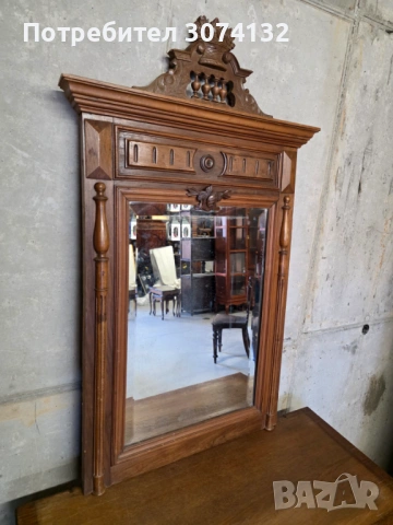 Кристално огледало с дърворезба, снимка 2 - Огледала - 54235997