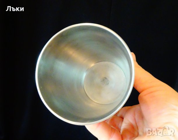 Калаена чаша,халба от калай 11.5 см.,300 мл. , снимка 5 - Антикварни и старинни предмети - 29089272
