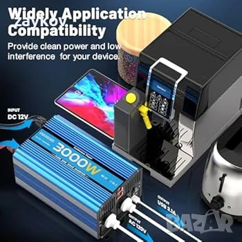 Pure Sinus конвертор 12 V 220 V 3000 W 6000 W/Трансформатор на напрежение, снимка 5 - Други инструменти - 51277334