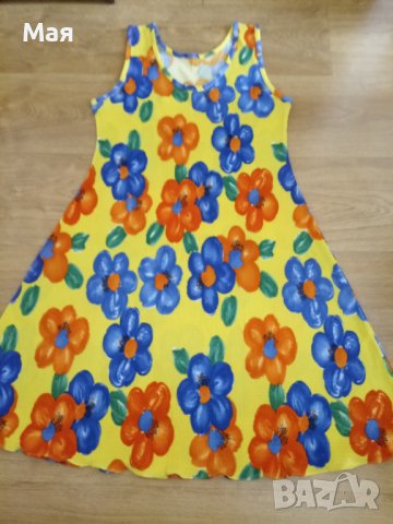 Прекрасна рокля на ярки цветя, снимка 1 - Рокли - 38847472