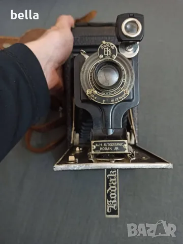 Колекционерски рядък мехов Autographic Kodak Jr. (произведен 1914-1927 и трипод , снимка 3 - Антикварни и старинни предмети - 49196326