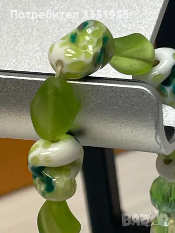 Старинна Луксозна огърлица от стъкло и сребро, снимка 10 - Колиета, медальони, синджири - 49216986