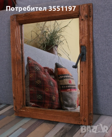 Огледало в автентиична рамка от стар прозорец изцяло реставрирана, снимка 4 - Други стоки за дома - 52282700