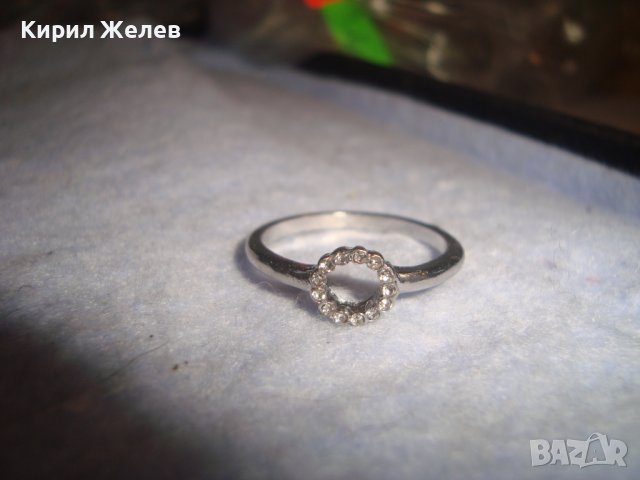 НЕЖЕН АРТ ПРЪСТЕН МЕДЕН с БЯЛА ПОЗЛАТА и ФИНИАТЮРНИ ФАСЕТИРАНИ ИСКРЯЩИ ЦИРКОНИ 27646, снимка 15 - Пръстени - 37515943