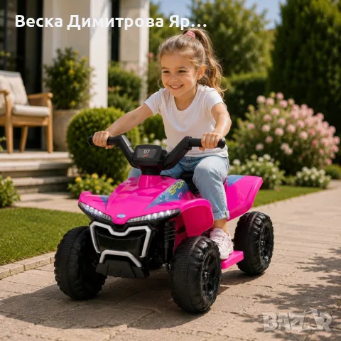 Детско акумулаторно ATV 6V 25W – Електрическо ATV с LED светлини за деца 1.5+ години, розово, снимка 2 - Коли, камиони, мотори, писти - 55996786