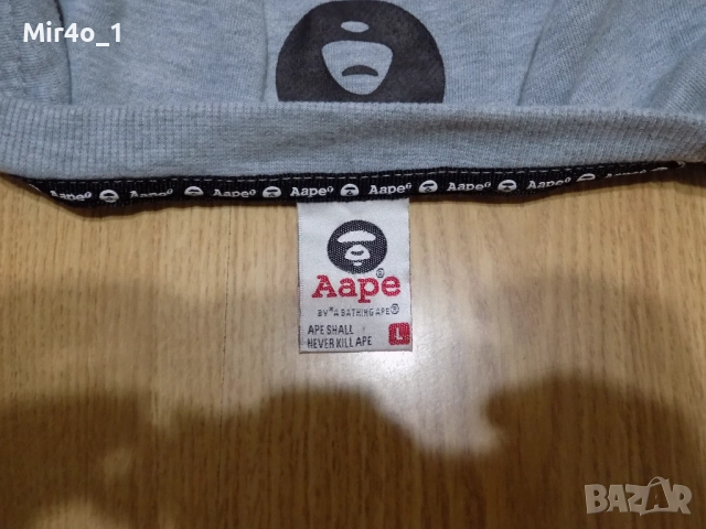 блуза aape by bathing ape горнище фанела худи елек суичър суитшърт яке мъжка оригинална L, снимка 7 - Спортни дрехи, екипи - 50787340