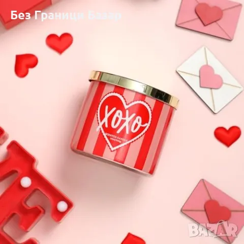 Нова Ароматна свещ 14oz XOXO – идеален подарък за Свети Валентин, снимка 4 - Други - 48883211