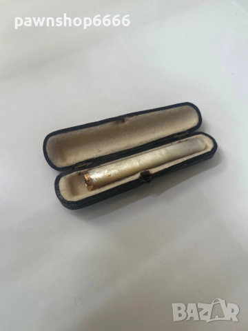 Старо седефено колие с златен пръстен 14 карата , снимка 2 - Антикварни и старинни предмети - 51640172