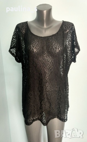 Еластична дантелена блуза тип туника "Bon a parte"® / голям размер , снимка 3 - Туники - 36575312