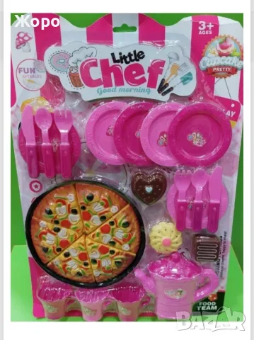 ДЕТСКИ КОМПЛЕКТ ПИЦА И ПРИБОРИ ЗА ЧАЙ КН3076