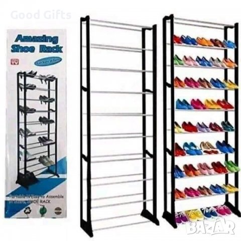 Подвижен метален стелаж за до 30 чифта обувки AMAZING SHOES RACK, снимка 3 - Други стоки за дома - 38091982