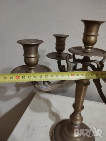 стар месингов свещник, снимка 3 - Други ценни предмети - 44252700