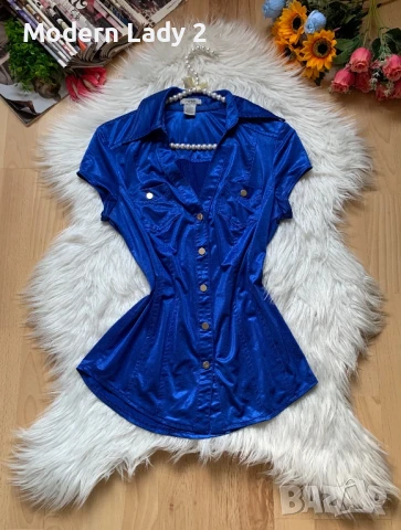 Турско синя риза Cache, снимка 1