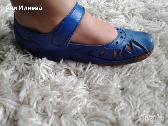 Страхотен син цвят обувки естествена кожа , снимка 9 - Дамски ежедневни обувки - 37096909