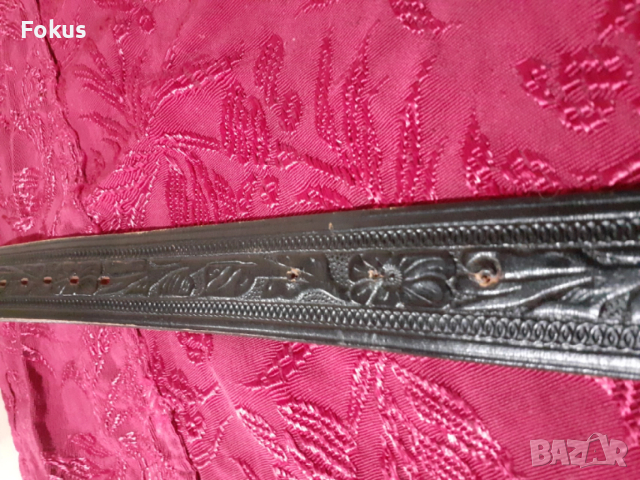 Стар американски кожен колан с посребрена тока катарама, снимка 7 - Антикварни и старинни предмети - 53878542