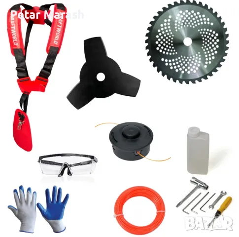 Четиритактов Бензинов Тример на KraftWorld + 9 ПОДАРЪКА, снимка 4 - Градински инструменти - 50431214