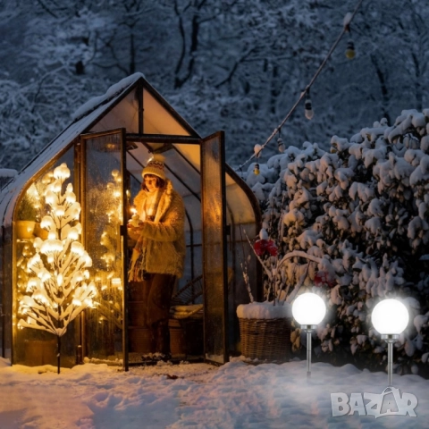 Соларна градинска лампа сфера BONETTI Ø30 см – автоматично осветление без кабели и сметки за ток, снимка 4 - Соларни лампи - 51962136