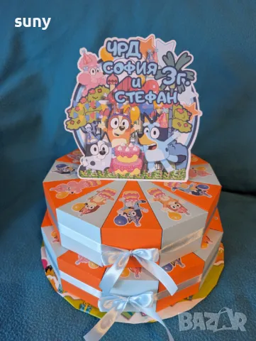 Картонена торта Блуи и Бинго, снимка 3 - Други - 48803263