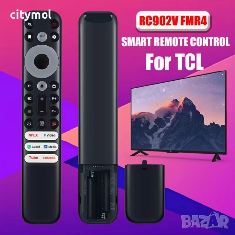 Дистанционно управление за Smart TV TCL RC902V FMR4, гласова функция, Netflix, YouTube, TCL Channel,