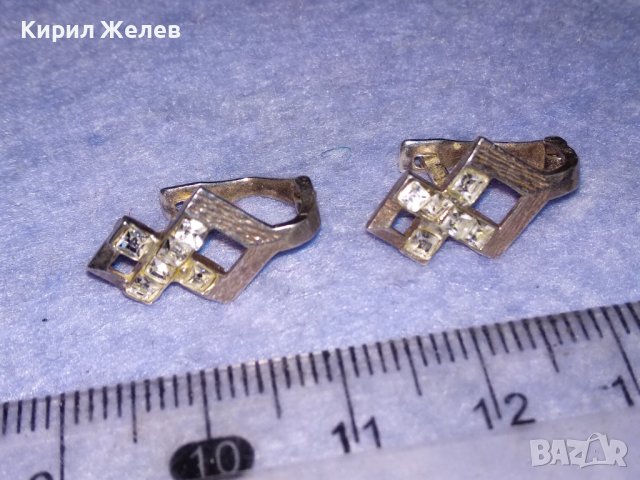 СРЕБЪРНИ СКЪПОЦЕННИ ВИНТИДЖ ОБЕЦИ СРЕБРО 925 с ЮВЕЛИРНО ФАСЕНИРАНИ БЛЕСТЯЩИ КРИСТАЛИ 29744, снимка 5 - Обеци - 40757622