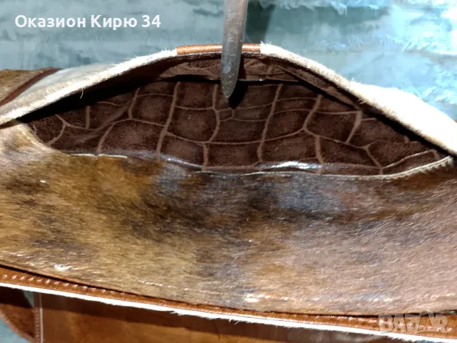 Дамска чанта естествена кожа и естествен косъм , снимка 5 - Чанти - 50299112