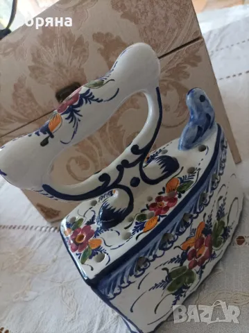 Португалска бяла керамика ръчно декорирана, снимка 4 - Декорация за дома - 49673322