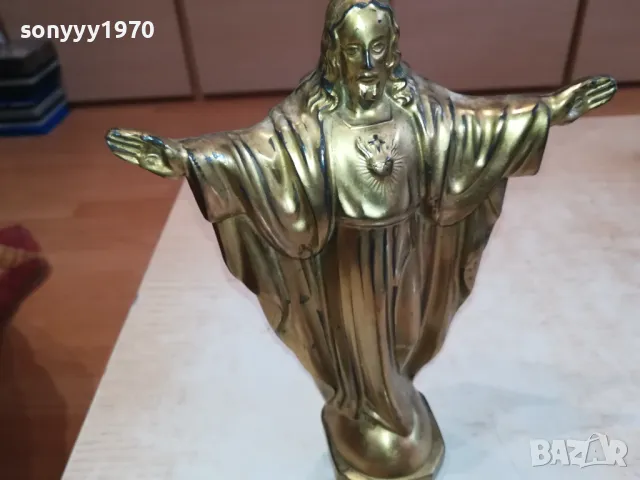 БОГ-МЕД МЕСИНГ 20Х15Х6СМ МАСИВНА ТЕЖКА ФИГУРА 2504251615, снимка 4 - Антикварни и старинни предмети - 50034730