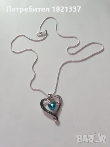 Сребърно колие с кристали , снимка 5 - Колиета, медальони, синджири - 48310927