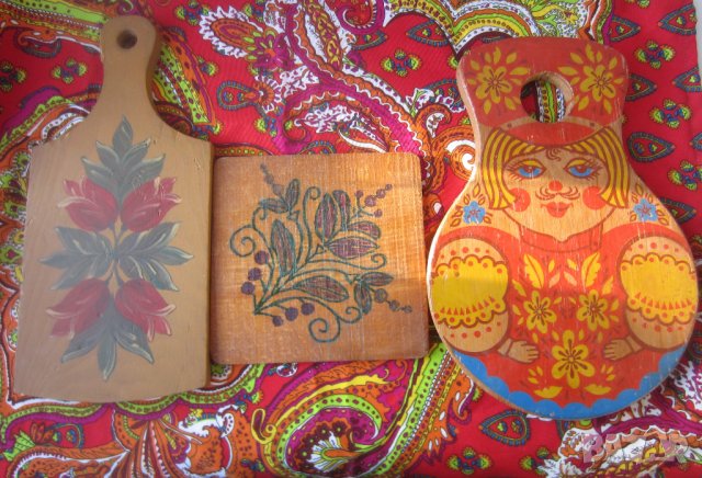 4  бр стари дървени кухненски дъски за рязане, дъска, снимка 1