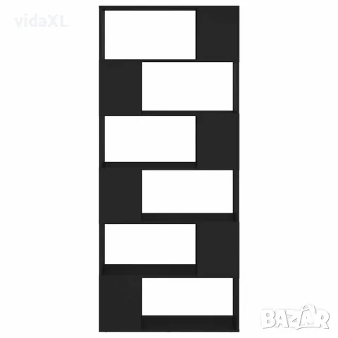 vidaXL Библиотека, черна, 80x24x186 см, инженерно дърво, снимка 3 - Шкафове - 56147833
