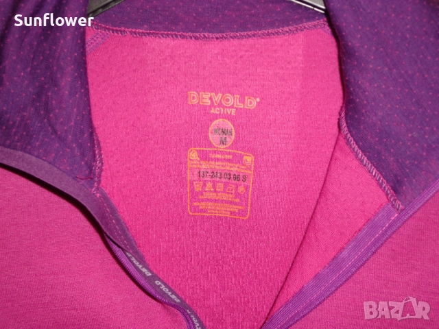Дамска мерино термо блуза Devold Active розова, размер L 80% мериносова вълна, 20% полиамид  , снимка 9 - Блузи с дълъг ръкав и пуловери - 51732511